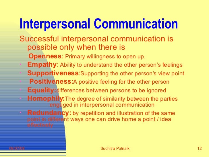 The Theory Of Interpersonal Communications