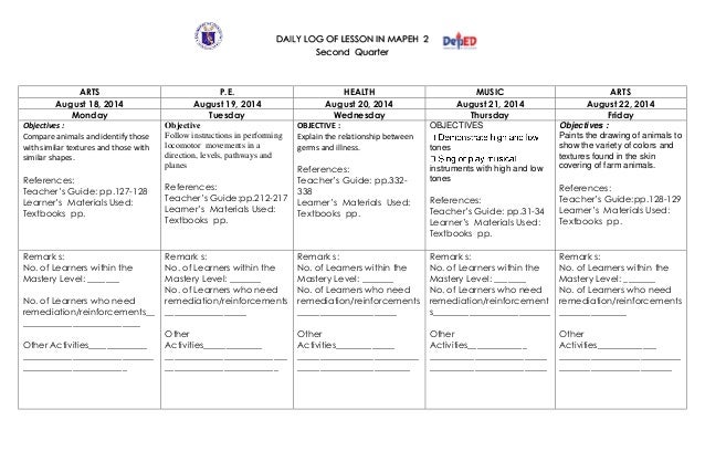 detailed lesson plan in mapeh 4 detailed lesson plan in mapeh 4