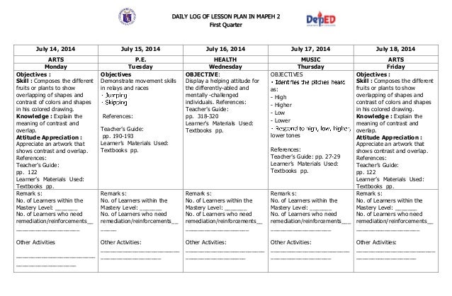 lesson plan in mapeh lesson plan in mapeh