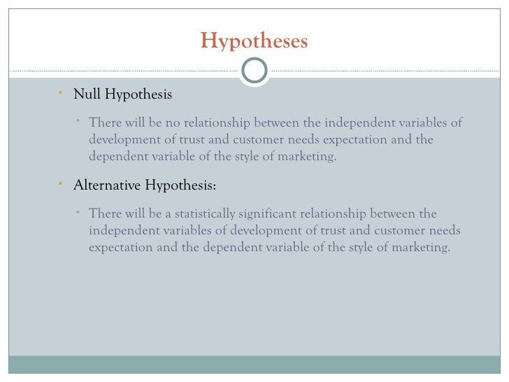 Dissertation hypotheses vs