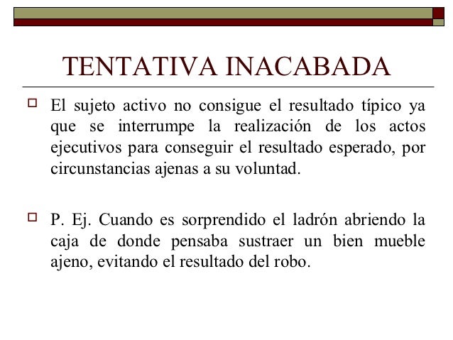 Diferencia Entre Tentativa Acabada E Inacabada