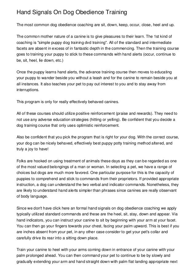 Dog Training Hand Signals - A picture instructional guide Basic Dog Obedience Hand Signals For Stand Pictures to Pin ...