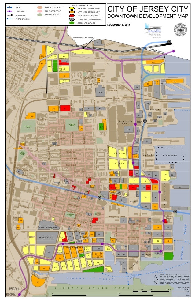 Jersey City Downtown Development Map