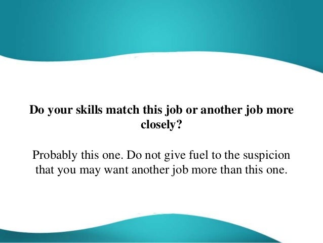 what skills do you bring to the job