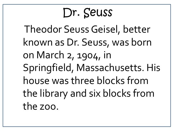 Theodor Seuss Geisel powerpoint Theodor Seuss Geisel powerpoint