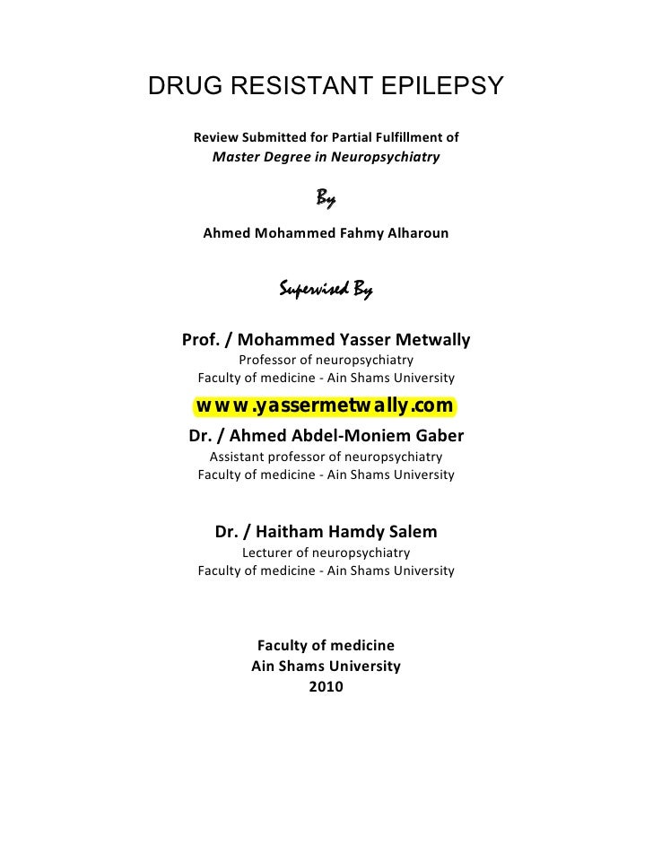 drug resistance dissertation