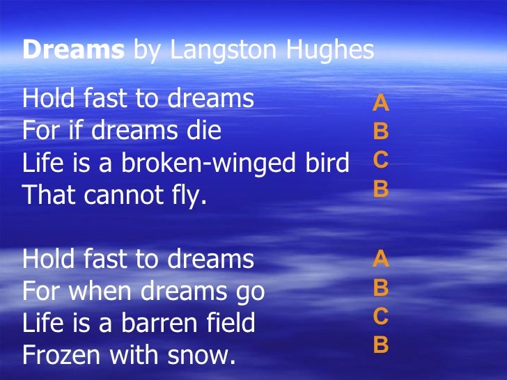 Dreams Poem & Rhyme Scheme