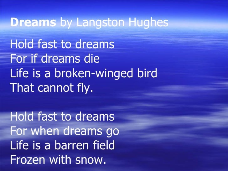 a review of the poem a dream differed in harlem Nike's 2008 tv spot about sanya richards-ross' journey to the beijing olympics, featuring a danny glover reading 'harlem', from 'montage of a dream deferred. a review of the poem a dream differed in harlem Nike's 2008 tv spot about sanya richards-ross' journey to the beijing olympics, featuring a danny glover reading 'harlem', from 'montage of a dream deferred.
