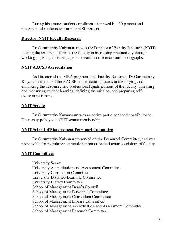 Nyit Mba Placements gurumurthy kalyanaram professor nyit director of Nyit Mba Placements gurumurthy kalyanaram professor nyit director of