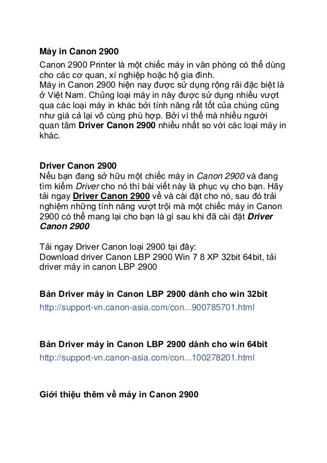 Driver canon 2900. Download tải Driver Canon LBP 2900 64 bit, 32 bit