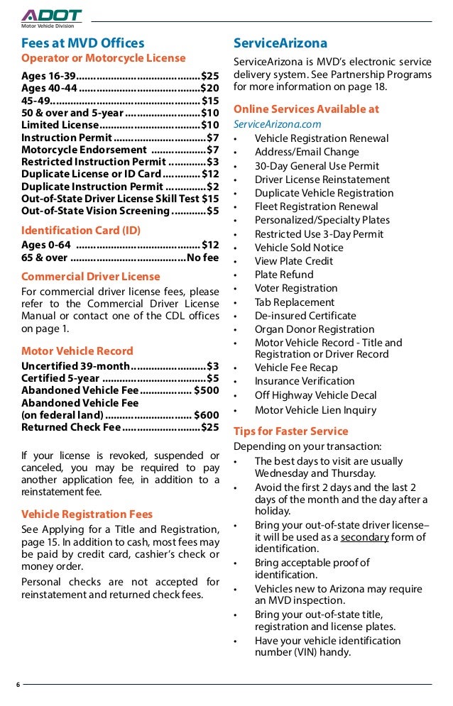 Arizona Driver License Manual
