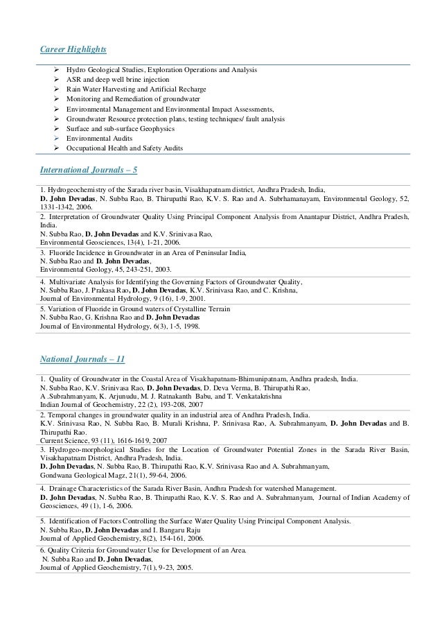 geologist resumes