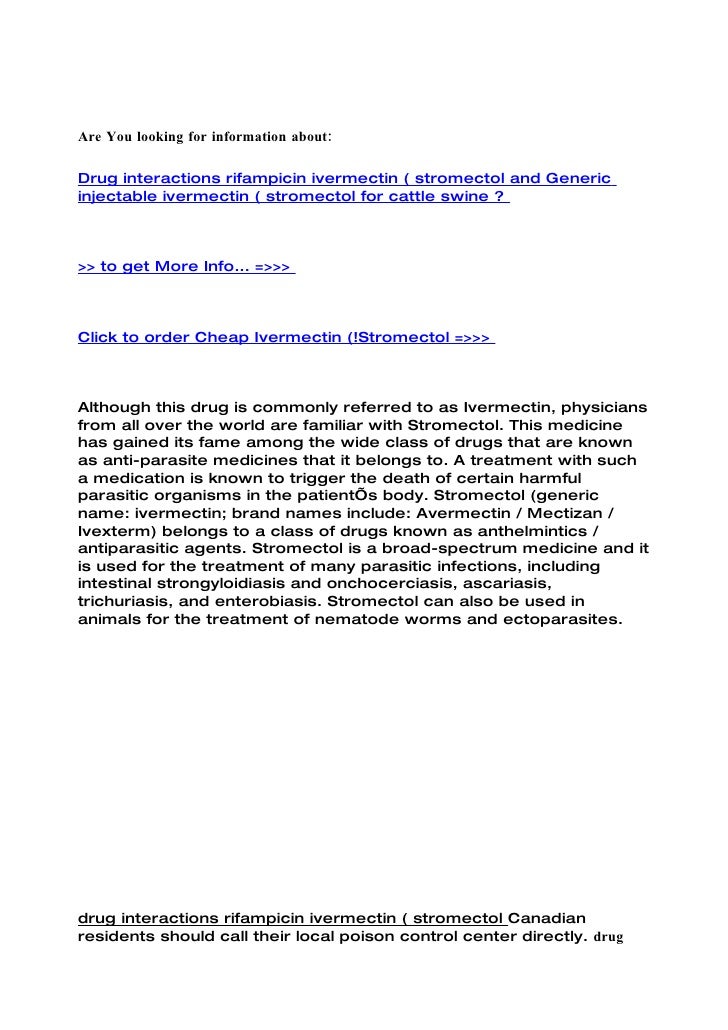 Stromectol Ivermectin Drug Information