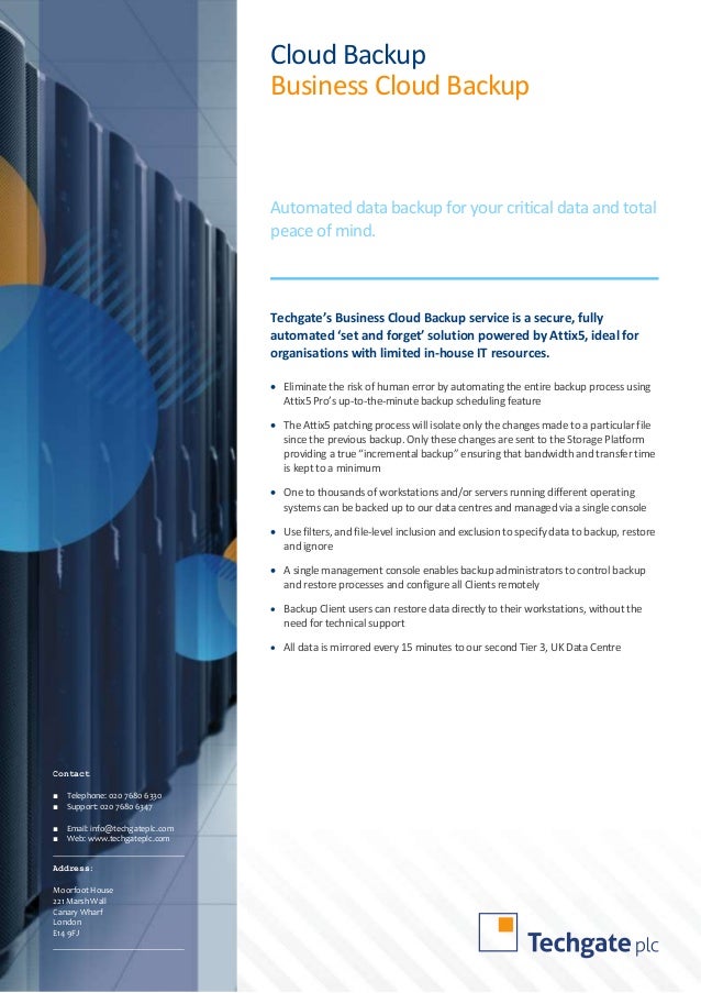 Techgate's Business Cloud Backup