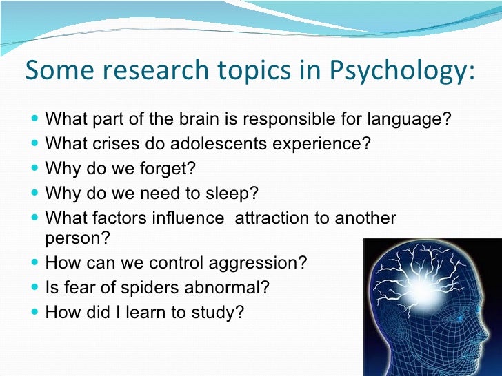 Interesting topic for psychology thesis