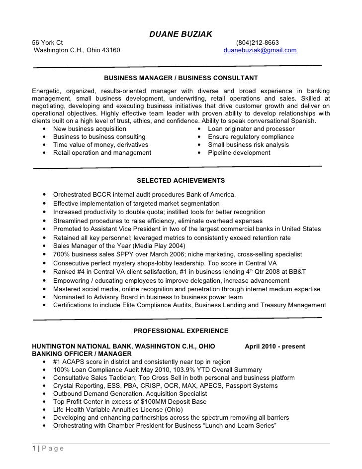 Resume For Quicken Loans DUANE BUZIAK 56 York Ct ...