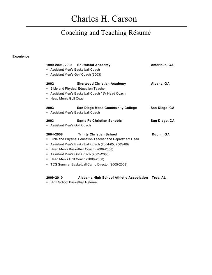 Resume writing for high school students basketball coach
