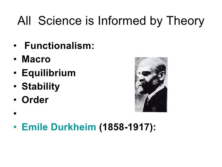 understanding the theory of functionalism by emile durkheim 2 emile durkheim’s theory of education key words: social facts, functionalism, third republic, educational sociology, socialization, moral education, pedagogy. understanding the theory of functionalism by emile durkheim 2 emile durkheim’s theory of education key words: social facts, functionalism, third republic, educational sociology, socialization, moral education, pedagogy.