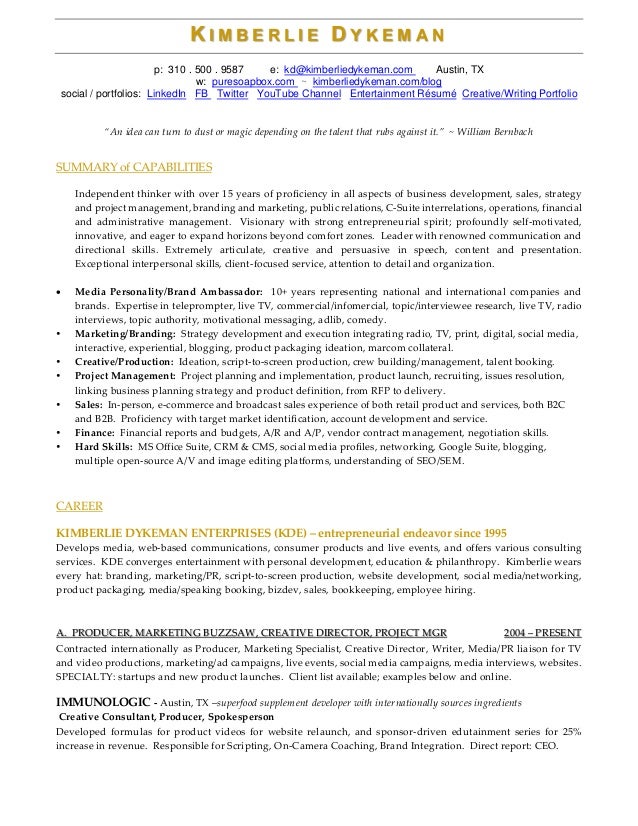Resume Summary Proficiency Resume Summary Proficiency