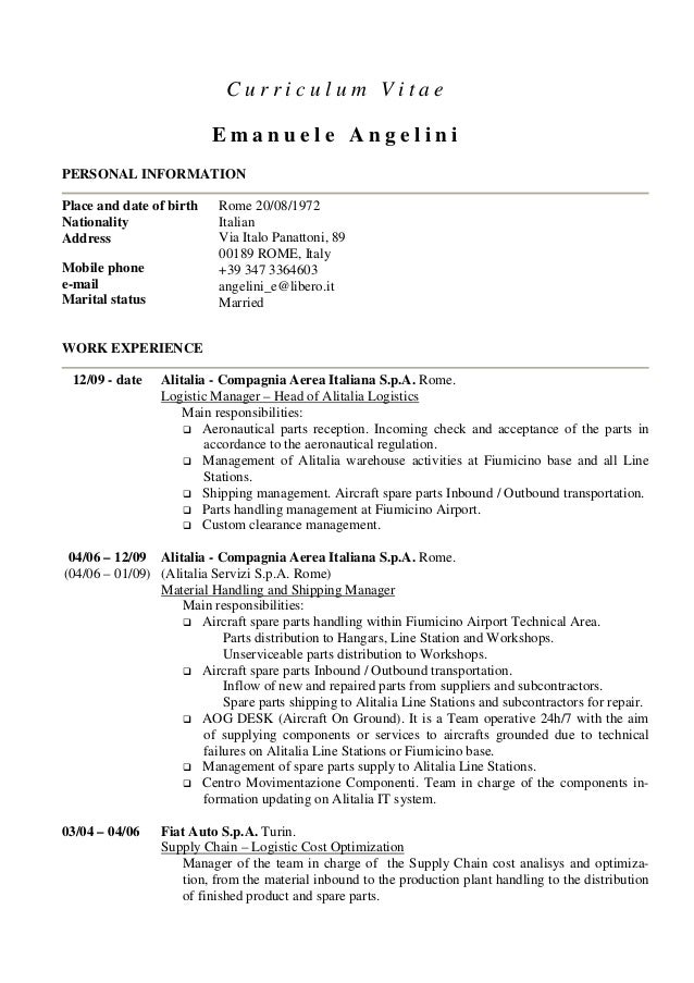 curriculum vitae for customer service manager
