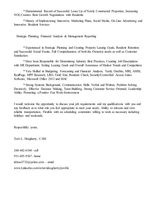 rental application cover letter