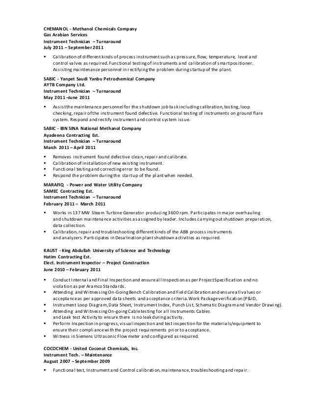 instrument technician resume exles instrument technician resume format resume instrument instrument technician resume exles instrument technician resume format resume instrument