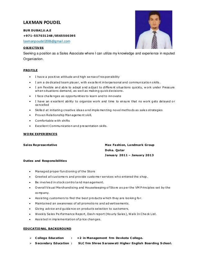 Manager resume retail