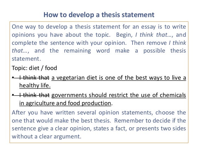 Research question and thesis statement