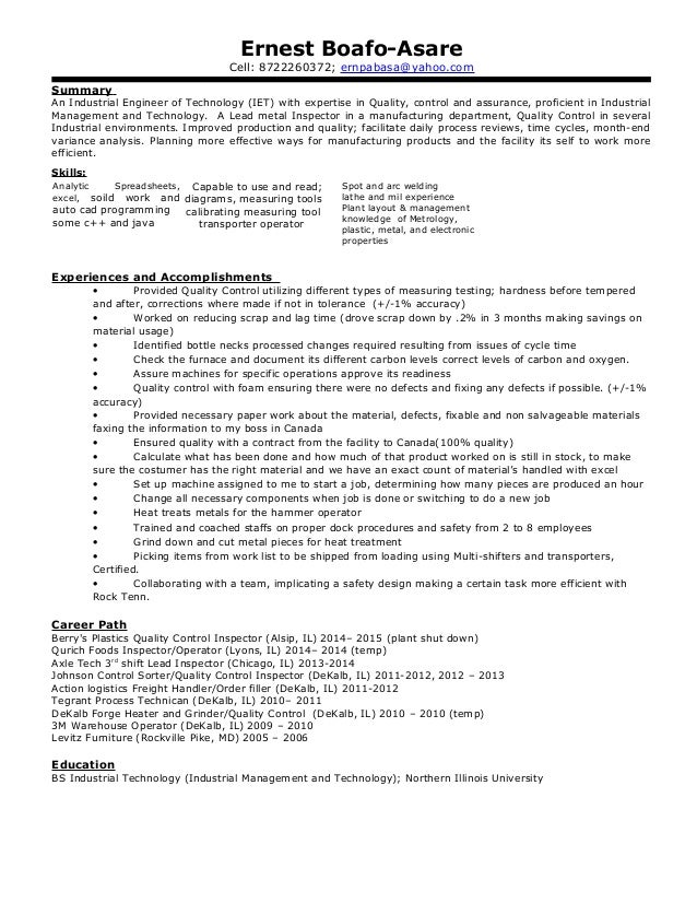 Industrial engineering entry level cover letter