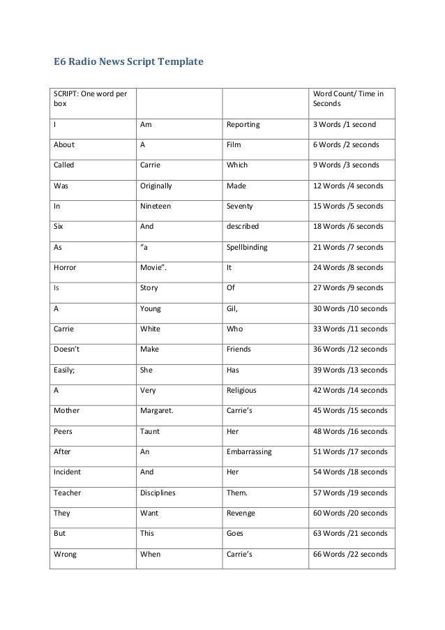 radio script template e6 radio news script template carrie radio script template e6 radio news script template carrie