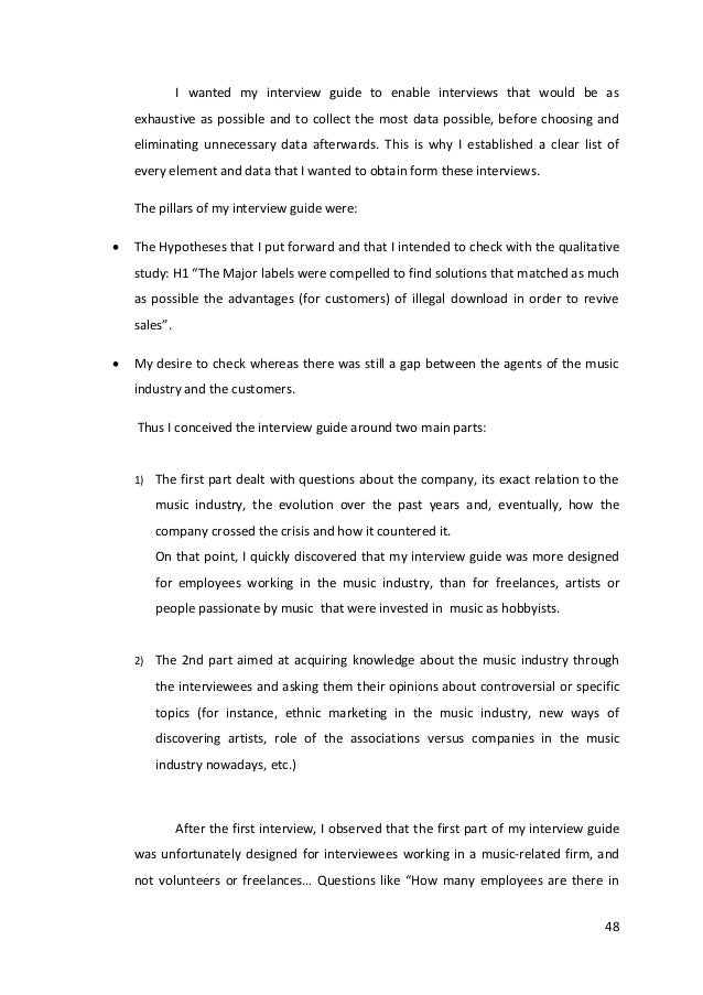 Master thesis interviews