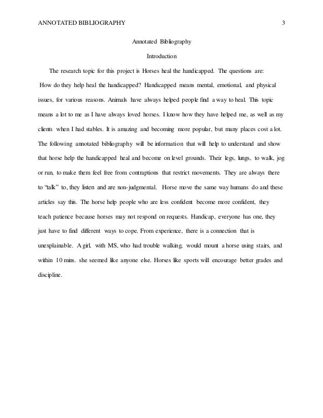 Annotated bibliography using journal articles on autism
