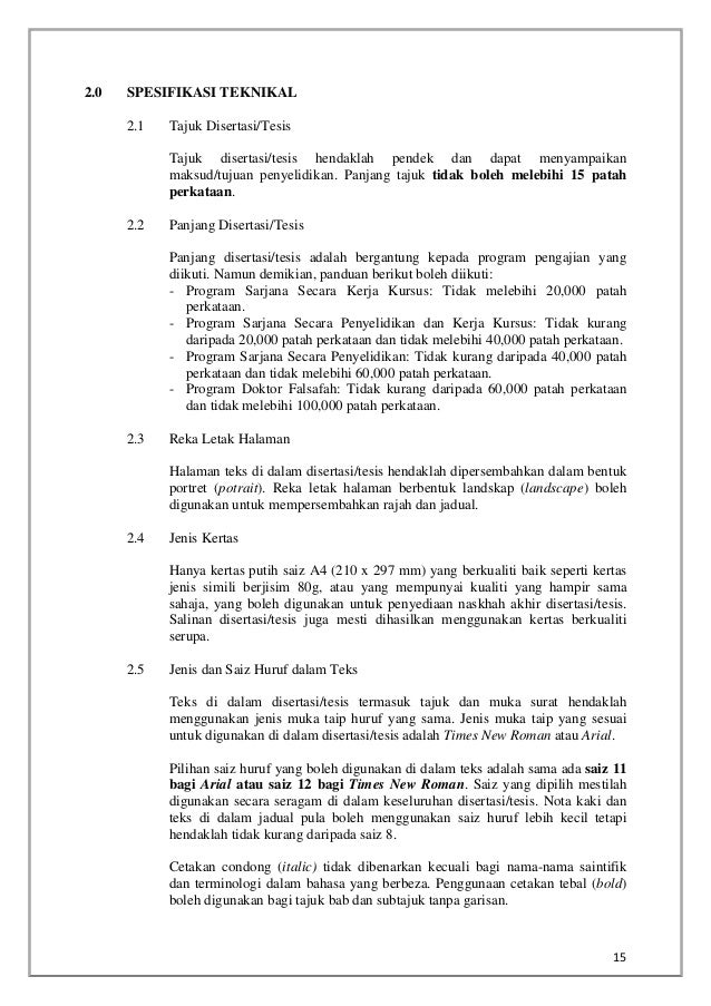 Panduan penulisan thesis