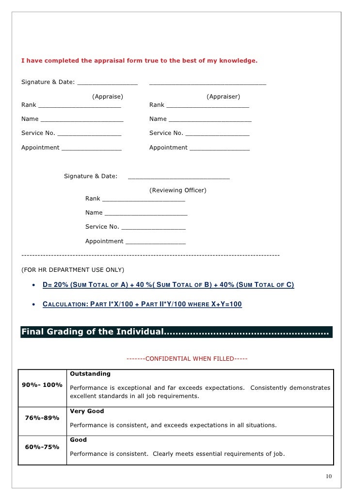 the how fill appraisal form to