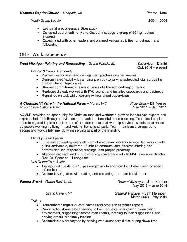 Resume For Youth Leader ... 3.