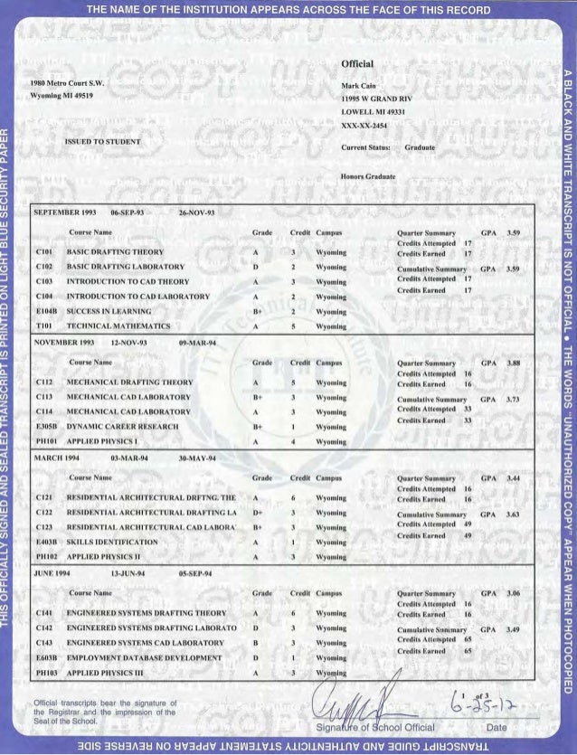 ITT Official Transcript ITT Official Transcript