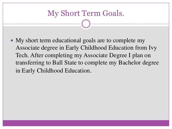 long term career goals sample