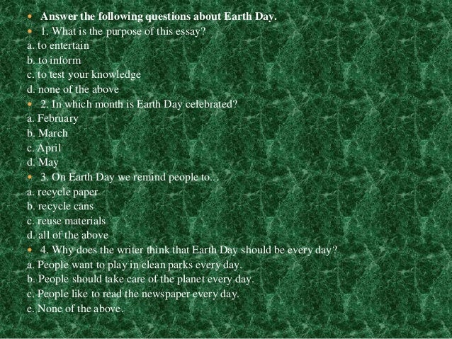 Earth day essay contest