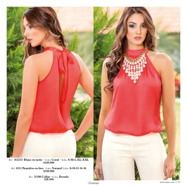 blusas color coral de moda