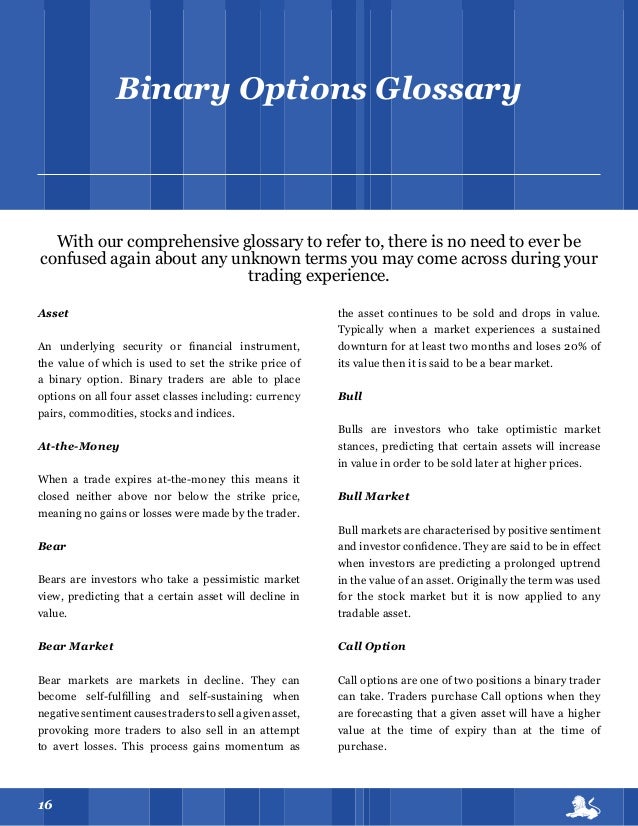 Binary option guide pdf