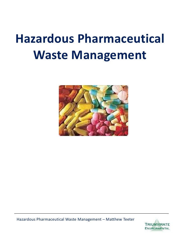 Ebook hazardous pharmaceutical waste management