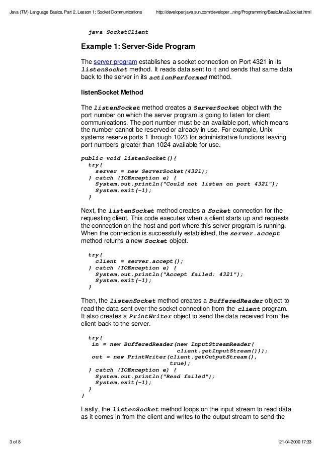 socket class java example