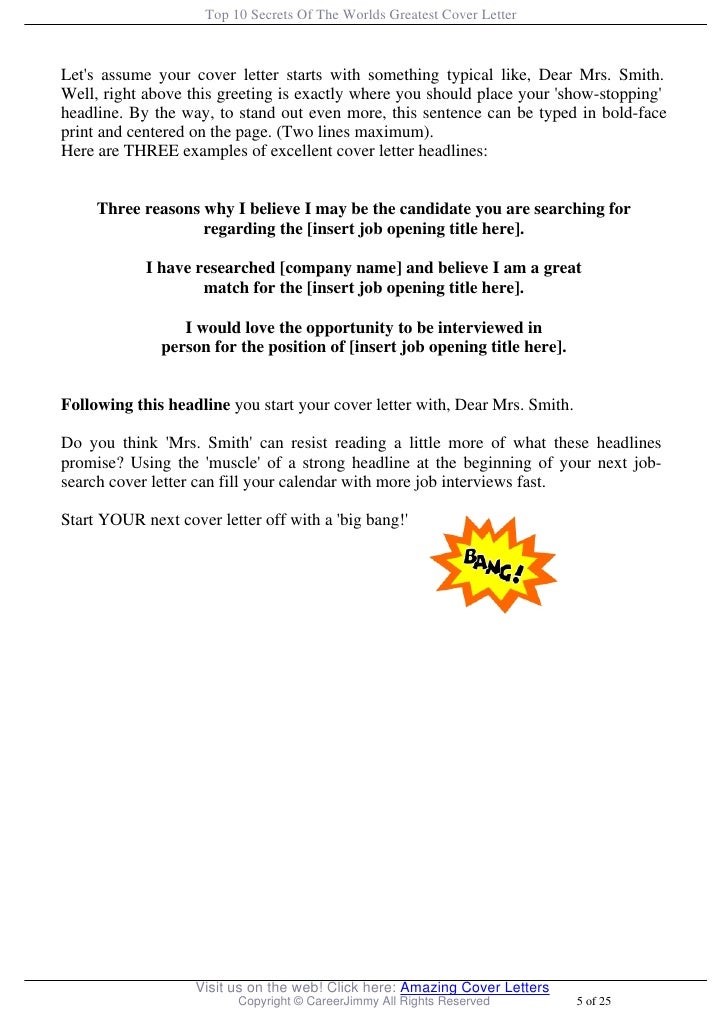 great cover letter