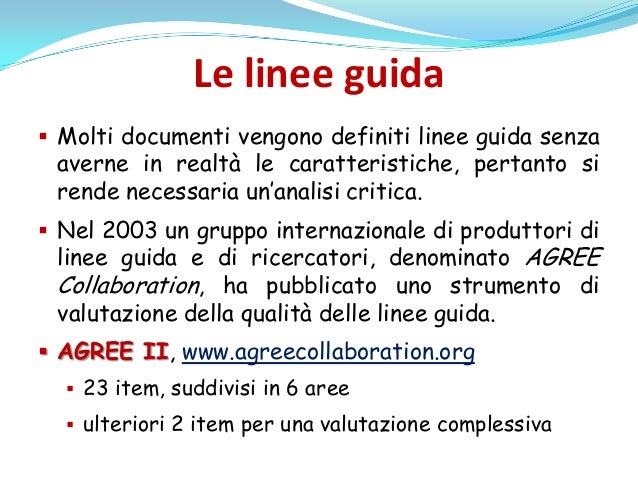 EBP, linee guida e protocolli