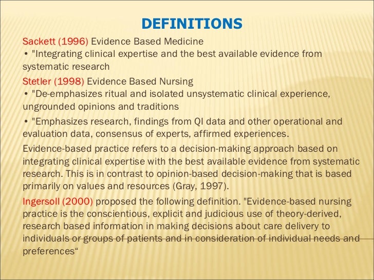 evidence practice based guide nursing clinical