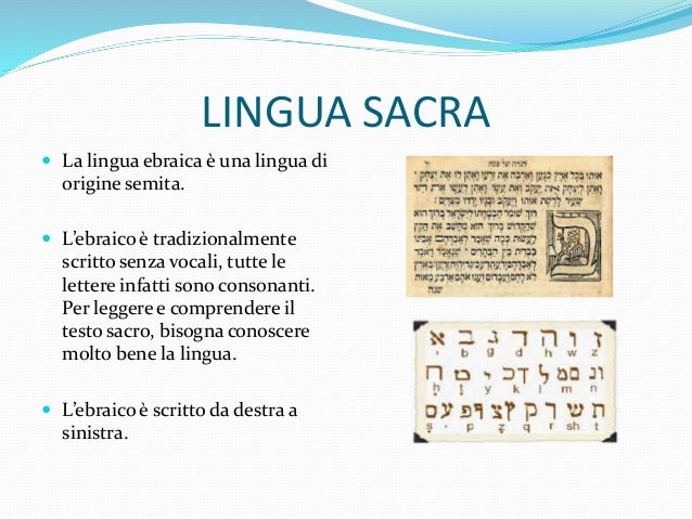 Il Libro Sacro Degli Ebrei Ebraismo