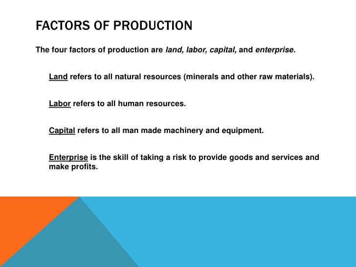 4 factors of production and examples 4 factors of production and examples