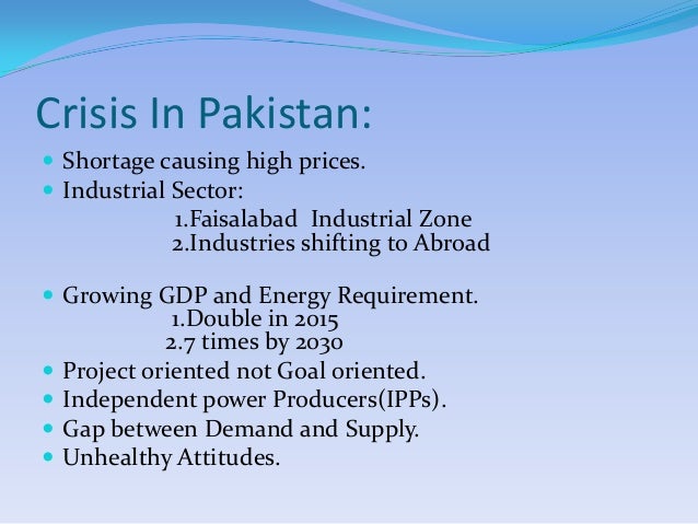 Dilemma of the water and energy crisis in pakistan essay