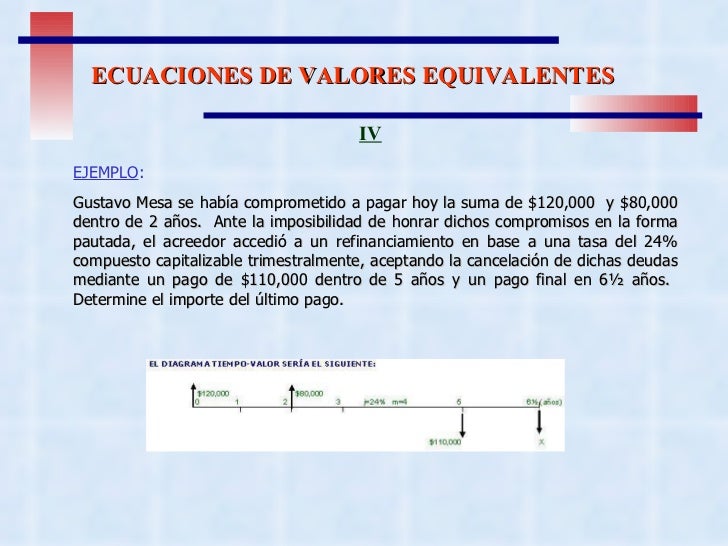 Ecuaciones De Valores Equivalentes