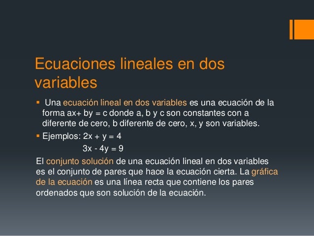 Ecuaciones lineales en dos variables